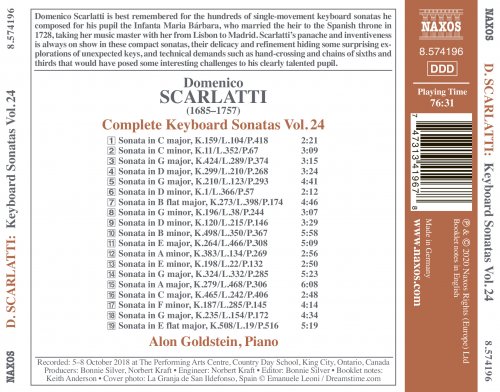 Alon Goldstein - Domenico Scarlatti: Complete Keyboard Sonatas Vol. 24 (2020) [Hi-Res]