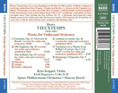 Reto Kuppel, Qatar Philharmonic Orchestra, Marcus Bosch - Vieuxtemps: Works for Violin & Orchestra (2020)