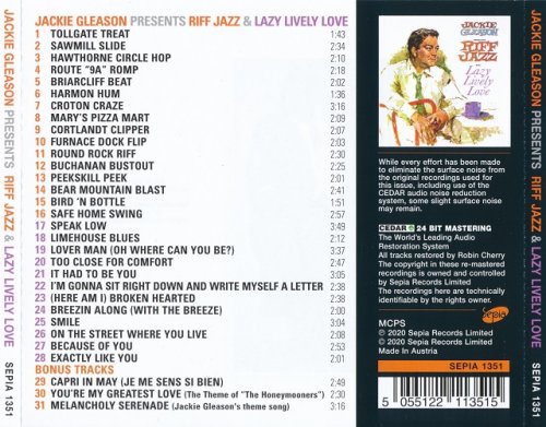 Jackie Gleason - Presents Riff Jazz and Lazy Lively Love (2020)