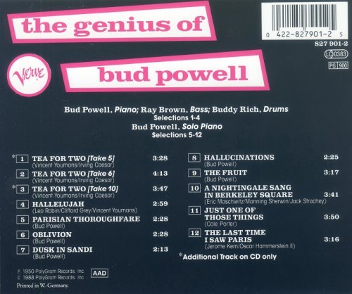 Bud Powell - The Genius of Bud Powell (1988) CD-Rip