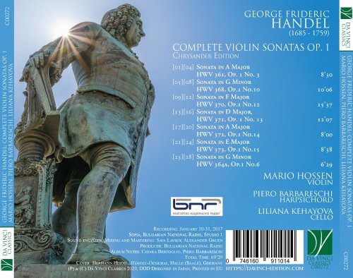 Mario Hossen - George Frideric Handel: Complete Violin Sonatas Op. 1 (HWV 361, 368, 370, 371, 372, 373, 364A) (2020)
