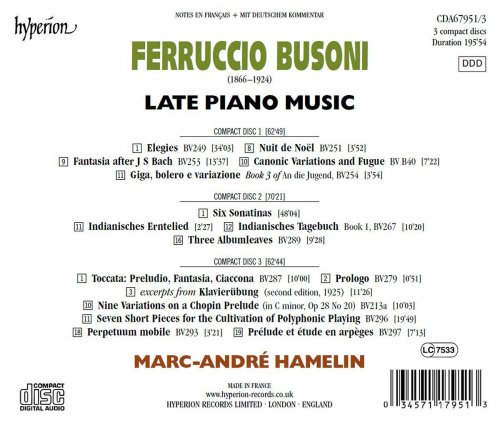 Marc-Andre Hamelin - Busoni: Late Piano Music (2013)