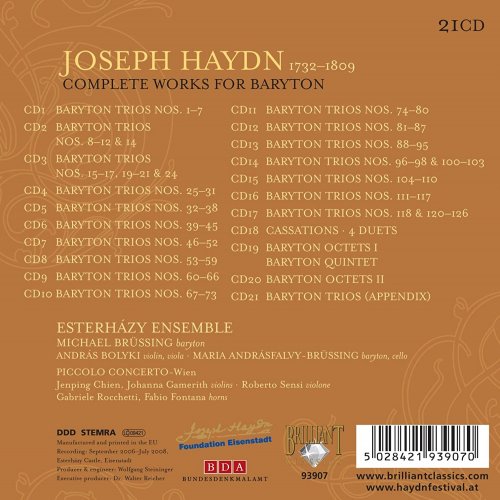 Esterházy Ensemble & Piccolo Concerto Wien - Haydn: Complete Baryton Trios, Vol. 1-5 (2009)