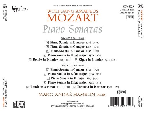 Marc-Andre Hamelin - Mozart: Piano Sonatas (2015)