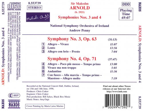 Ireland National Symphony Orchestra, Andrew Penny - Arnold: Symphonies Nos. 3 and 4 (1998) [Hi-Res]