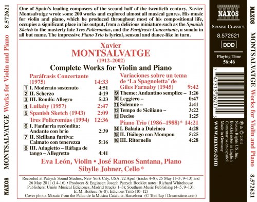 Eva León, José Ramos Santana, Sibylle Johner - Montsalvatge: Paráfrasis Concertante, Tres Policromías & Piano Trio (2014) [Hi-Res]