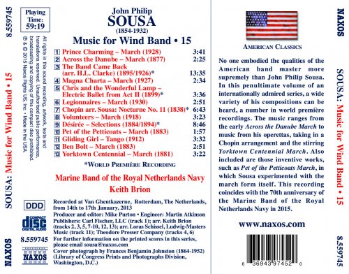 Marine Band of the Royal Netherlands Navy, Keith Brion - Sousa: Music for Wind Band, Vol. 15 (2015) [Hi-Res]