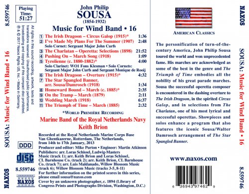 Marine Band of the Royal Netherlands Navy, Keith Brion - Sousa: Music for Wind Band, Vol. 16 (2017) [Hi-Res]