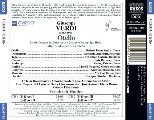 Raffaella Angeletti, Marifé Nogales, Oviedo Filarmonía, Orfeón Donostiarra, Friedrich Haider - Verdi: Otello (2014) [Hi-Res]