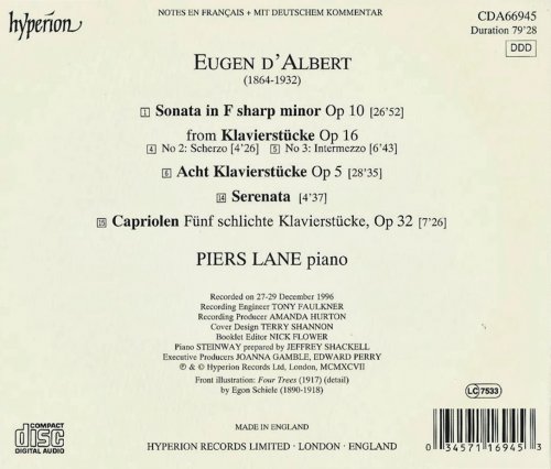 Piers Lane - Eugen d'Albert: Solo Piano Music (2013)