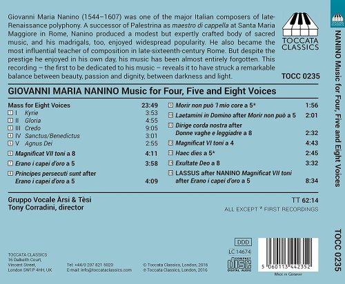 Gruppo Vocale Arsi & Tesi, Tony Corradini - Giovanni Maria Nanino: Music for Four, Five and Eight Voices (2016) [Hi-Res]