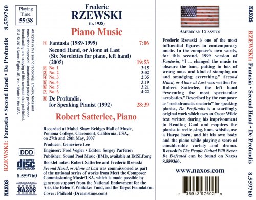 Robert Satterlee - Rzewski: Piano Music (2014) [Hi-Res]