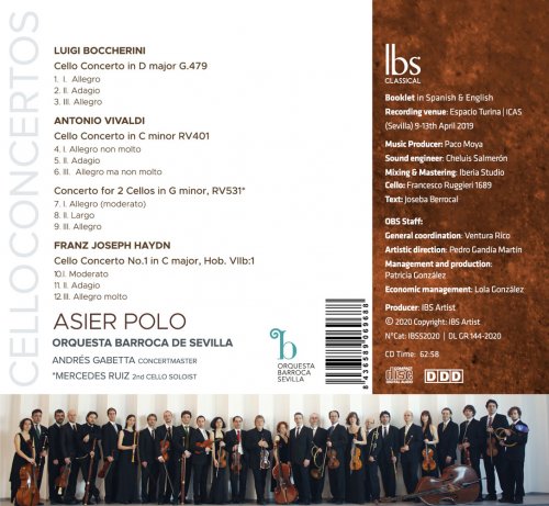 Asier Polo, Orquesta Barroca de Sevilla & Andrés Gabetta - Boccherini, Vivaldi & Haydn: Cello Concertos (2020) [Hi-Res]