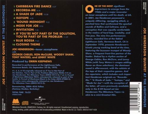 Joe Henderson Quintet - At The Lighthouse (1970) CD Rip