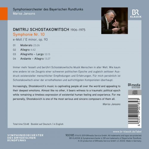 Bavarian Radio Symphony Orchestra & Mariss Jansons - Shostakovich: Symphony No. 10 (2019) CD-Rip