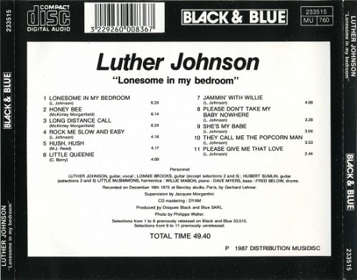 Luther Johnson - Lonesome In My Bedroom (Reissue) (1975/1987)