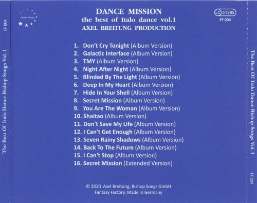Dance Mission - The Best Of Italo Dance Vol. 1 (2020) CD-Rip