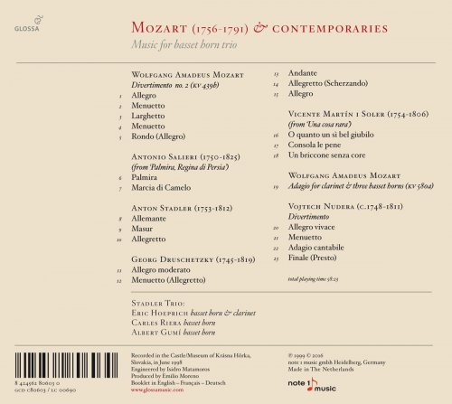 Stadler Trio - Mozart & Contemporaries: Music for Basset Horn Trio (2016)