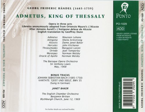 Anthony Lewis - Handel: Admetus, King of Thessaly (1968) [2004]