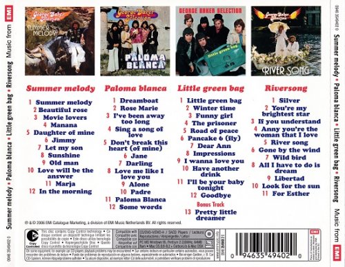 George Baker Selection - Summer Melody / Paloma Blanca / Little Green Bag / River Song (4 Disc Set) (Reissue) (1970-76/2006)