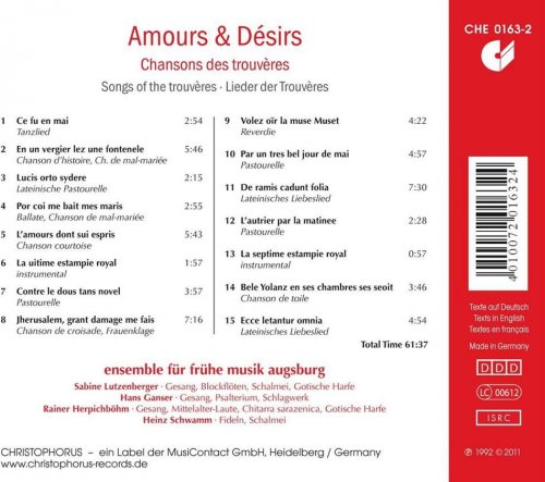 Ensemble Für Fruhe Musik Augsburg - Amours & Désirs: Chansons des trouvères (2020)