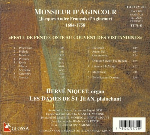 Hervé Niquet, Les Dames de St Jean - François d'Agincour: Pièces d'Orgue (2001)