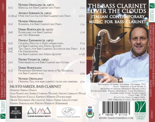 Fausto Saredi - Ortolano, Sormani, Zaffaroni, Viviani, Bortolato: The Bass Clarinet ... Over the Clouds (Italian Contemporary Music for Bass Clarinet) (2020)