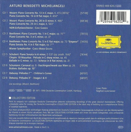 Arturo Benedetti Michelangeli - Mozart, Beethoven, Schubert, Chopin, Schumann, Brahms, Debussy (2002)