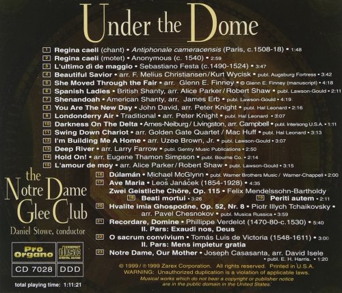 The Notre Dame Glee Club - Under the Dome (2020)