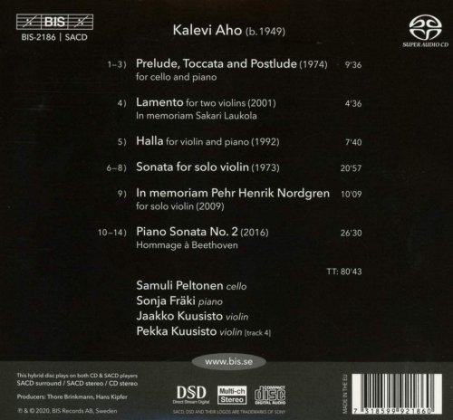 Samuli Peltonen, Sonja Fräki, Jaakko & Pekka Kuusisto - Kalevi Aho: Chamber Music (2020) CD-Rip