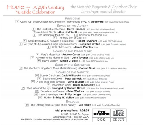 Memphis Chamber Choir - Hodie: A 20th-Century Yuletide Celebration (2020)
