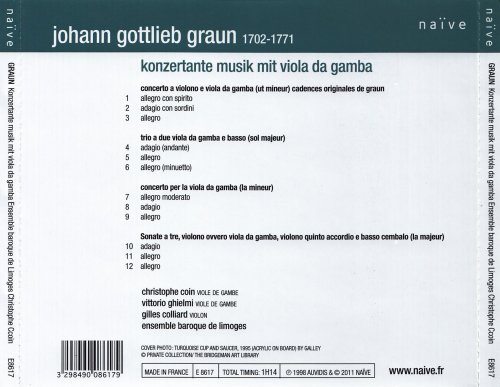 Christophe Coin, Ensemble Baroque de Limoges - Graun: Konzertante musik mit viola da gamba (2011)