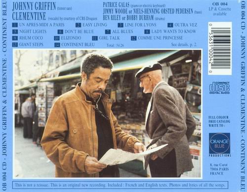 Johnny Griffin, Clementine - Continent Bleu (1989) CD Rip