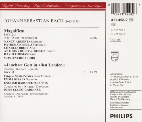 English Baroque Soloists, John Elliot Gardiner - J.S. Bach: Magnificat / Jauchzet Gott In Allen Landen (1985)