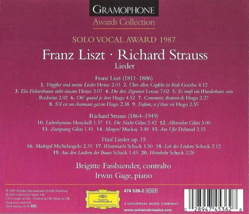 Brigitte Fassbaender - Liszt, R. Strauss: Lieder (2003)