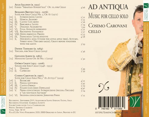 Cosimo Carovani - Britten, Ligeti, Carovani, Tammaro, Albini, Carovani: Ad Antiqua, Music for Cello solo (2020)