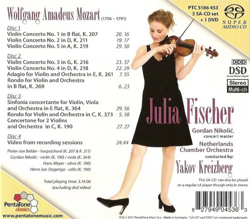 Julia Fischer, Yakov Kreizberg : Mozart - Complete Violin ConcertosRondos, Adagio, Sinfornia Concertante, Concertone (2011)