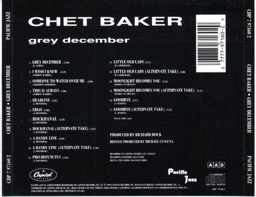 Chet Baker - Grey December (1992)