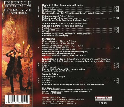 Manfred Friedrich, Hartmut Haenchen - Friedrich der Grosse: Flute Concerto, Symphonies (2009)