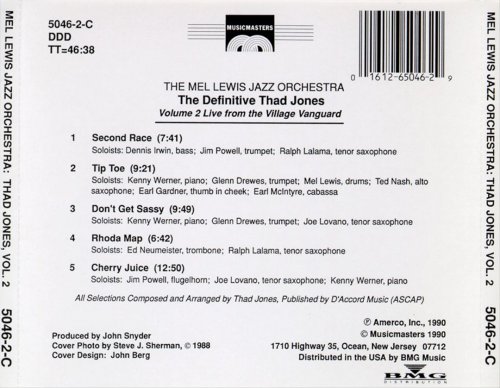 The Mel Lewis Jazz Orchestra - The Definitive Thad Jones: Live From The Village Vanguard, Vol. 2 (1990)