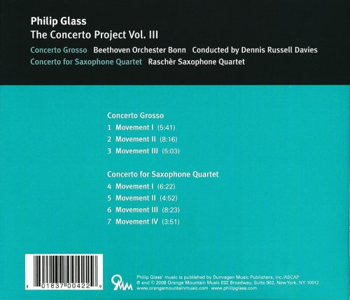 Beethoven Orchester Bonn, Dennis Russell Davies, Raschèr Saxophone Quartet - Glass: The Concerto Project Vol. 3 (2008)