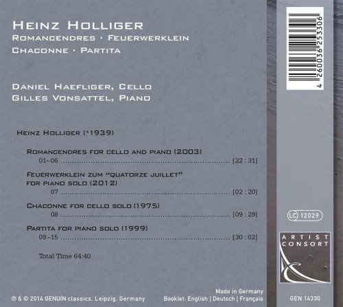 Daniel Haefliger - Holliger: Romancendres, Feuerwerklein, Chaconne & Partita (2014)