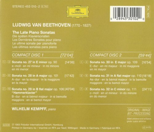 Wilhelm Kempff - Beethoven: The Late Piano Sonatas (1997) CD-Rip