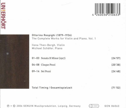 Ilona Then-Bergh - Respighi, O.: Violin Music, Vol. 1 (2006)