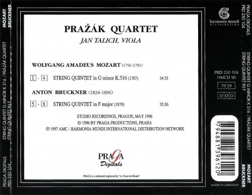 Prazak Quartet, Jan Talich - Mozart: String Quintet KV 516; Bruckner: String Quintet (1997)