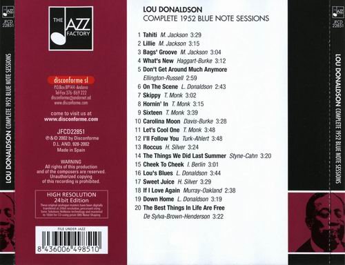 Lou Donaldson - Commplete 1952 Blue Note Sessions (2002) 320 kbps+CD Rip