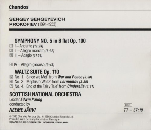 Scottish National Orchestra, Neeme Järvi - Prokofiev: Symphony No. 5, Waltz Suite (1986)