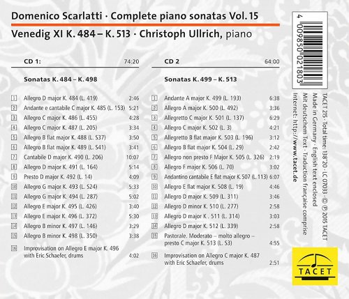 Christoph Ullrich - Scarlatti: Complete Piano Sonatas, Vol. 15 (2015/2020)