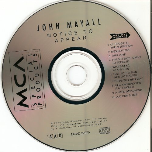 John Mayall - Notice To Appear (1993)