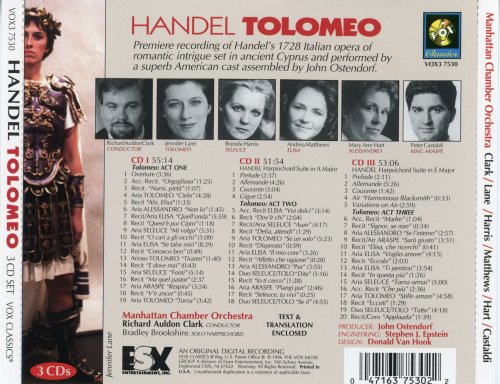 Richard Auldon Clark - Handel: Tolomeo (1996)